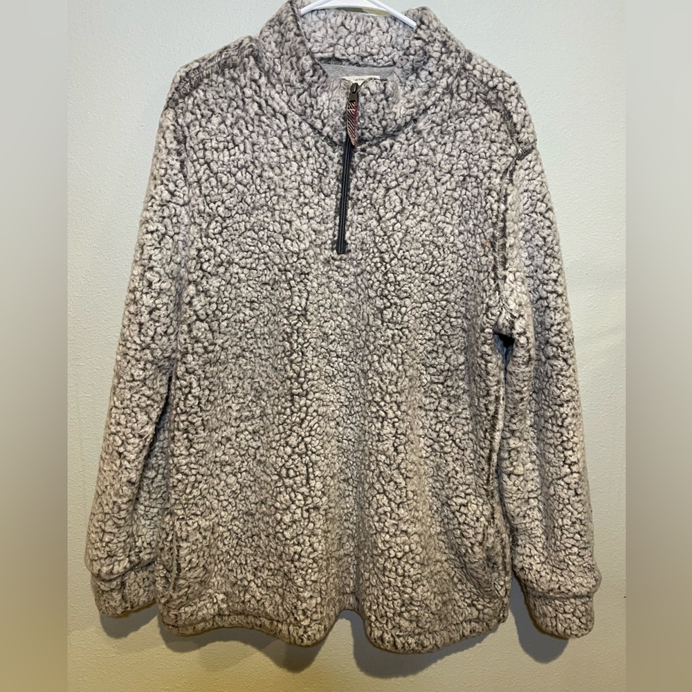 Weatherproof Gray Sherpa Women's Quarter Zip Pullover